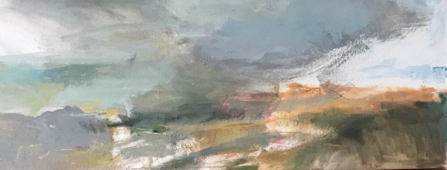 Probably Devon, a sold painting in acrylic on canvas by Joanna Brendon